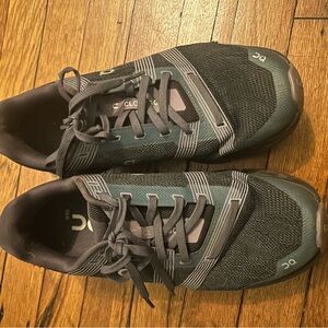 On Cloudgo Gray and Blue Athletic Shoes